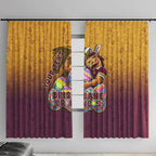 Personalized Brisbane Broncos Window Curtain Easter Mascot - Colorful Eggs Cartoon Style