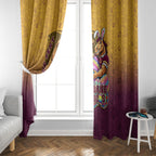 Personalized Brisbane Broncos Window Curtain Easter Mascot - Colorful Eggs Cartoon Style