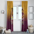 Personalized Brisbane Broncos Window Curtain Easter Mascot - Colorful Eggs Cartoon Style