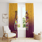 Personalized Brisbane Broncos Window Curtain Easter Mascot - Colorful Eggs Cartoon Style