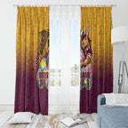 Personalized Brisbane Broncos Window Curtain Easter Mascot - Colorful Eggs Cartoon Style