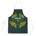 Custom Kangaroos Rugby Apron Polynesian Tribal Pattern Green Gold National Team
