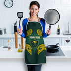 Custom Kangaroos Rugby Apron Polynesian Tribal Pattern Green Gold National Team