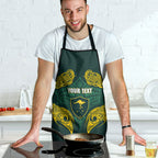 Custom Kangaroos Rugby Apron Polynesian Tribal Pattern Green Gold National Team