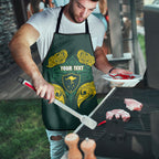 Custom Kangaroos Rugby Apron Polynesian Tribal Pattern Green Gold National Team
