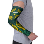 Custom Kangaroos Rugby Arm Sleeves Polynesian Tribal Pattern Green Gold National Team