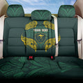 Custom Kangaroos Rugby Back Car Seat Cover Polynesian Tribal Pattern Green Gold National Team