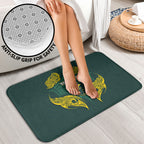 Custom Kangaroos Rugby Bathroom Set Polynesian Tribal Pattern Green Gold National Team