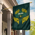 Custom Kangaroos Rugby Garden Flag Polynesian Tribal Pattern Green Gold National Team