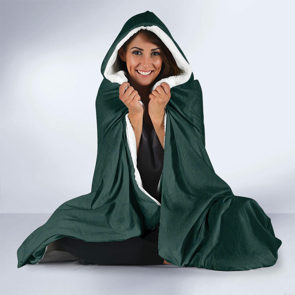 Custom Kangaroos Rugby Hooded Blanket Polynesian Tribal Pattern Green Gold National Team