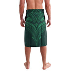 Custom Kangaroos Rugby Lavalava Polynesian Tribal Pattern Green Gold National Team