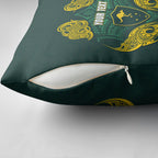 Custom Kangaroos Rugby Pillow Cover Polynesian Tribal Pattern Green Gold National Team