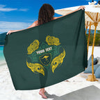 Custom Kangaroos Rugby Sarong Polynesian Tribal Pattern Green Gold National Team