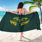 Custom Kangaroos Rugby Sarong Polynesian Tribal Pattern Green Gold National Team