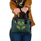 Custom Kangaroos Rugby Shoulder Handbag Polynesian Tribal Pattern Green Gold National Team