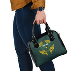 Custom Kangaroos Rugby Shoulder Handbag Polynesian Tribal Pattern Green Gold National Team