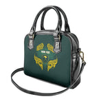 Custom Kangaroos Rugby Shoulder Handbag Polynesian Tribal Pattern Green Gold National Team