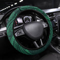 Kangaroos Rugby Steering Wheel Cover Polynesian Tribal Pattern Green Gold National Team