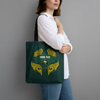 Custom Kangaroos Rugby Tote Bag Polynesian Tribal Pattern Green Gold National Team