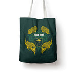 Custom Kangaroos Rugby Tote Bag Polynesian Tribal Pattern Green Gold National Team