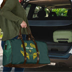 Custom Kangaroos Rugby Travel Bag Polynesian Tribal Pattern Green Gold National Team