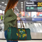 Custom Kangaroos Rugby Travel Bag Polynesian Tribal Pattern Green Gold National Team