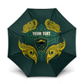 Custom Kangaroos Rugby Umbrella Polynesian Tribal Pattern Green Gold National Team