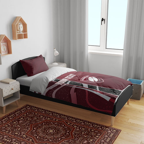 Personalized Queensland Oztag Bedding Set Abstract Wave And Dotted Pattern Sports
