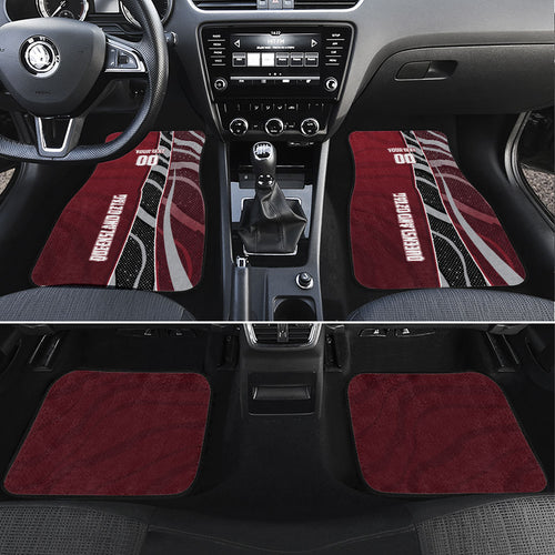 Personalized Queensland Oztag Car Mats Abstract Wave And Dotted Pattern Sports