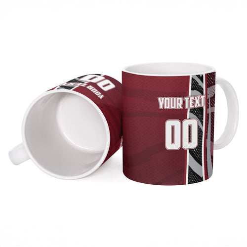 Personalized Queensland Oztag Ceramic Mug Abstract Wave And Dotted Pattern Sports