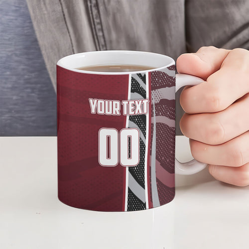 Personalized Queensland Oztag Ceramic Mug Abstract Wave And Dotted Pattern Sports