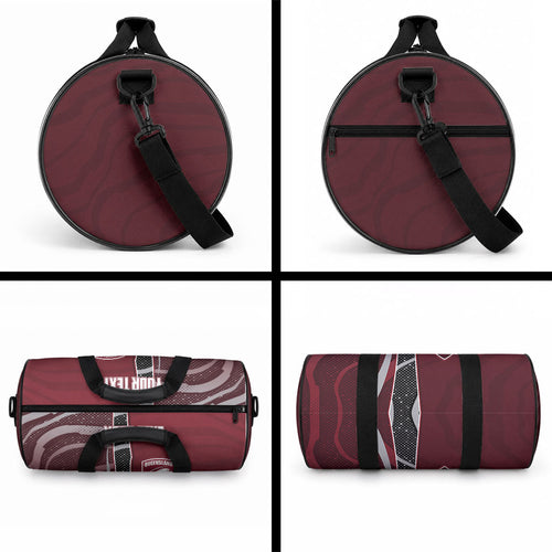 Personalized Queensland Oztag Duffle Bag Abstract Wave And Dotted Pattern Sports