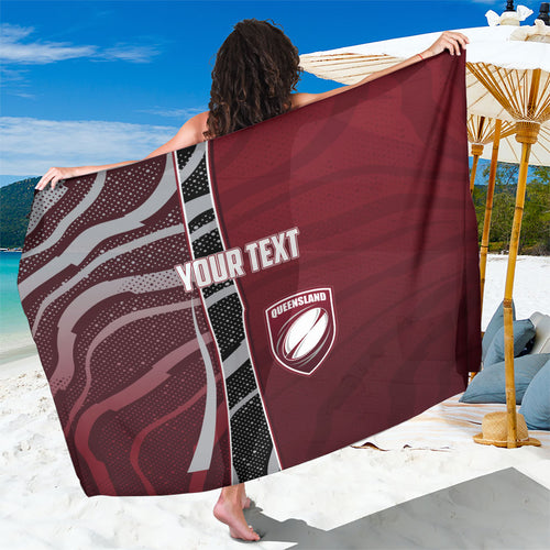 Personalized Queensland Oztag Sarong Abstract Wave And Dotted Pattern Sports
