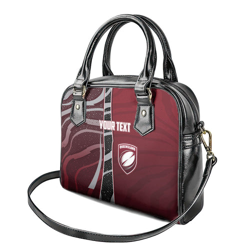 Personalized Queensland Oztag Shoulder Handbag Abstract Wave And Dotted Pattern Sports