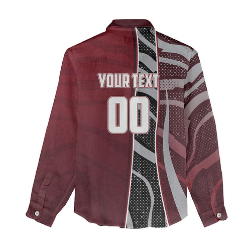 Personalized Queensland Oztag Women Casual Shirt Abstract Wave And Dotted Pattern Sports