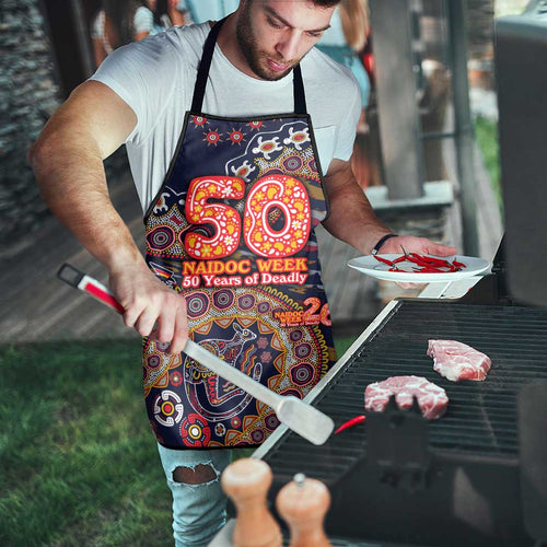 Adelaide Crows NAIDOC Week 2026 Apron Australian Aboriginal Dot Art Dreamtime Pattern Style
