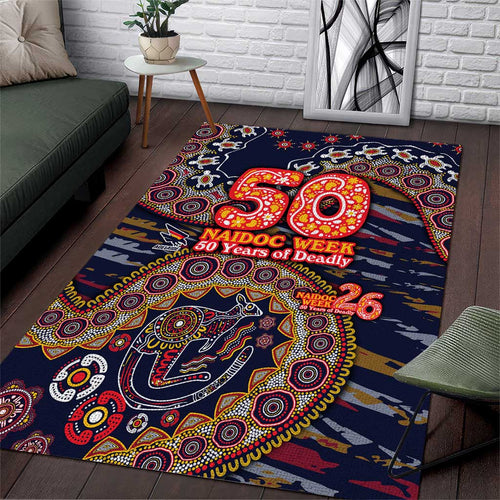 Adelaide Crows NAIDOC Week 2026 Area Rug Australian Aboriginal Dot Art Dreamtime Pattern Style
