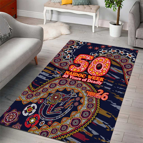 Adelaide Crows NAIDOC Week 2026 Area Rug Australian Aboriginal Dot Art Dreamtime Pattern Style