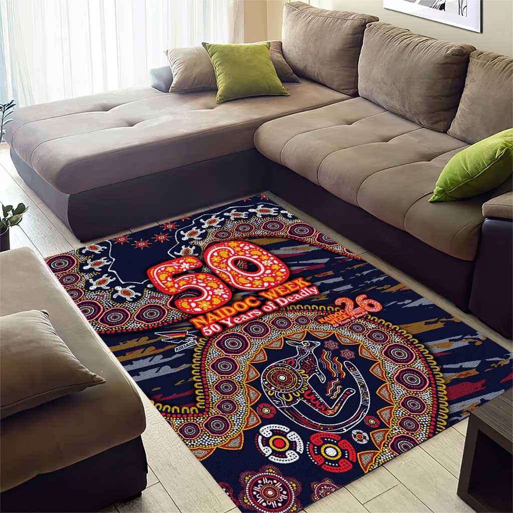 Adelaide Crows NAIDOC Week 2026 Area Rug Australian Aboriginal Dot Art Dreamtime Pattern Style
