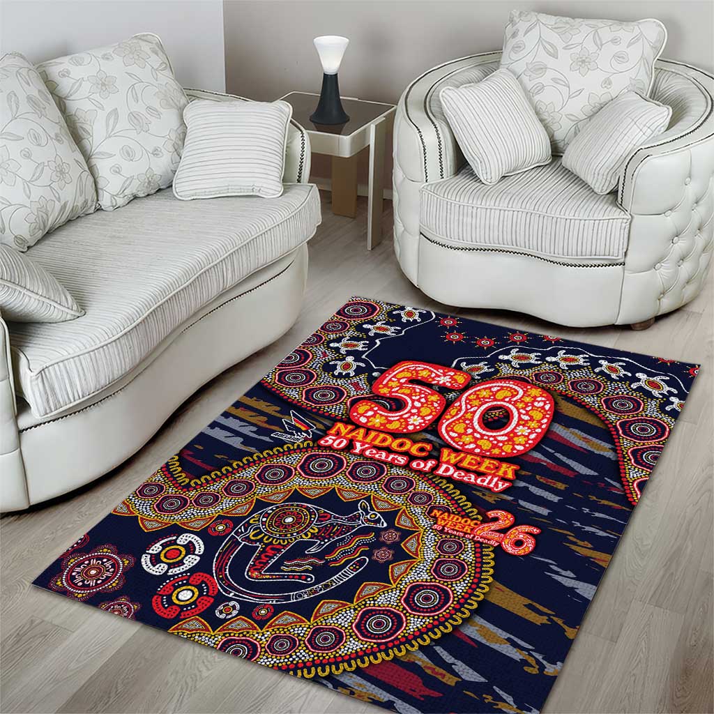 Adelaide Crows NAIDOC Week 2026 Area Rug Australian Aboriginal Dot Art Dreamtime Pattern Style