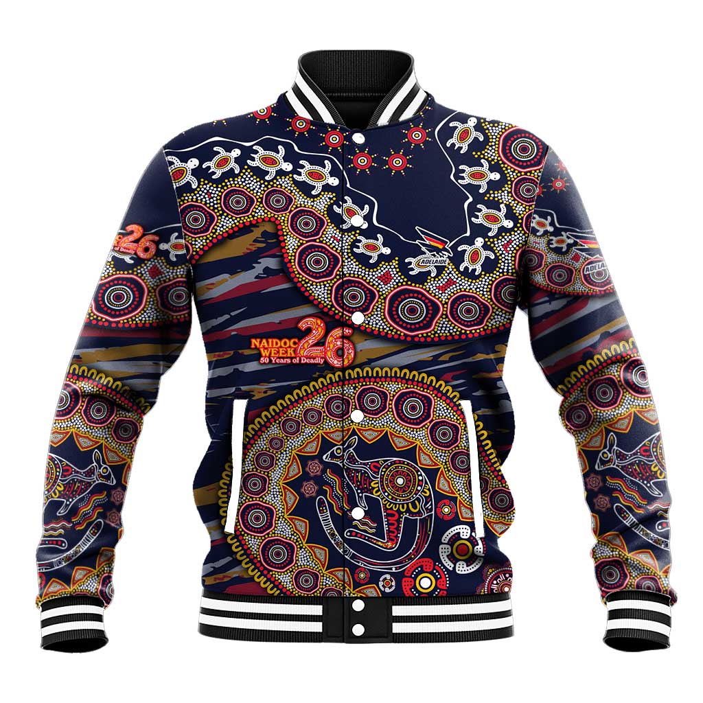 Adelaide Crows NAIDOC Week 2026 Baseball Jacket Australian Aboriginal Dot Art Dreamtime Pattern Style