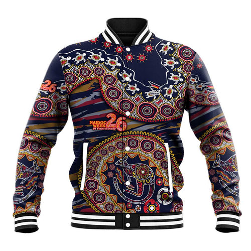 Adelaide Crows NAIDOC Week 2026 Baseball Jacket Australian Aboriginal Dot Art Dreamtime Pattern Style