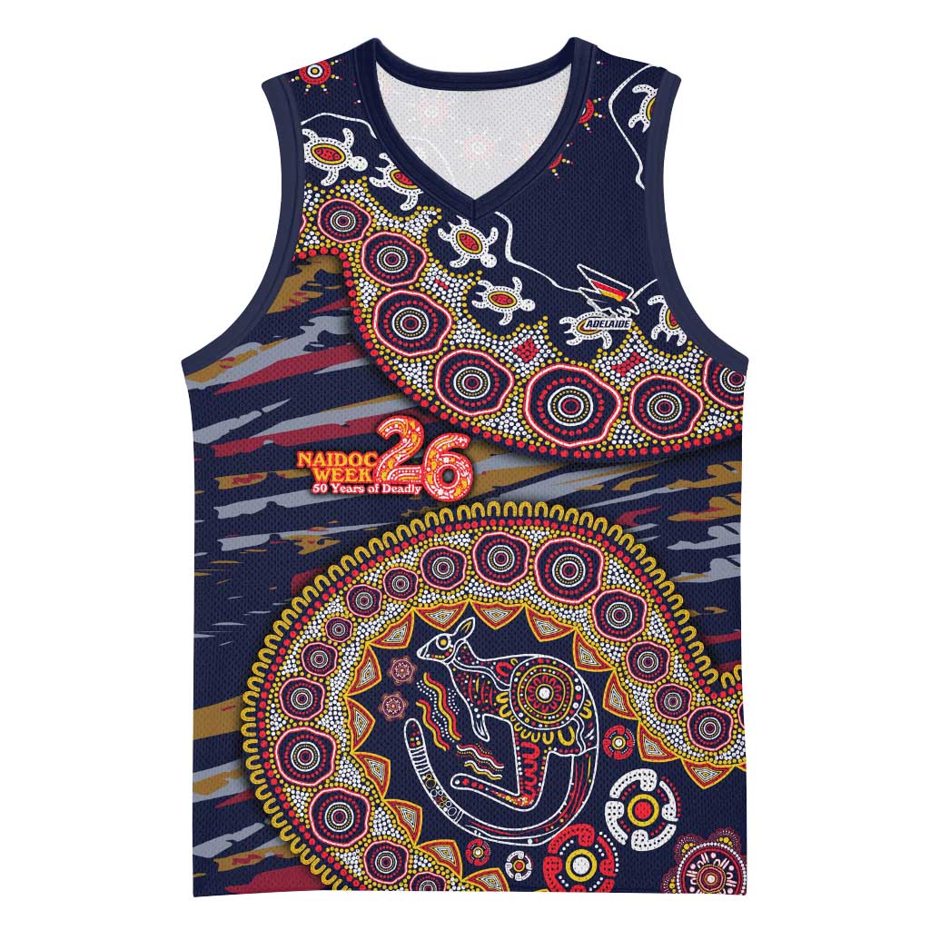 Adelaide Crows NAIDOC Week 2026 Basketball Jersey Australian Aboriginal Dot Art Dreamtime Pattern Style