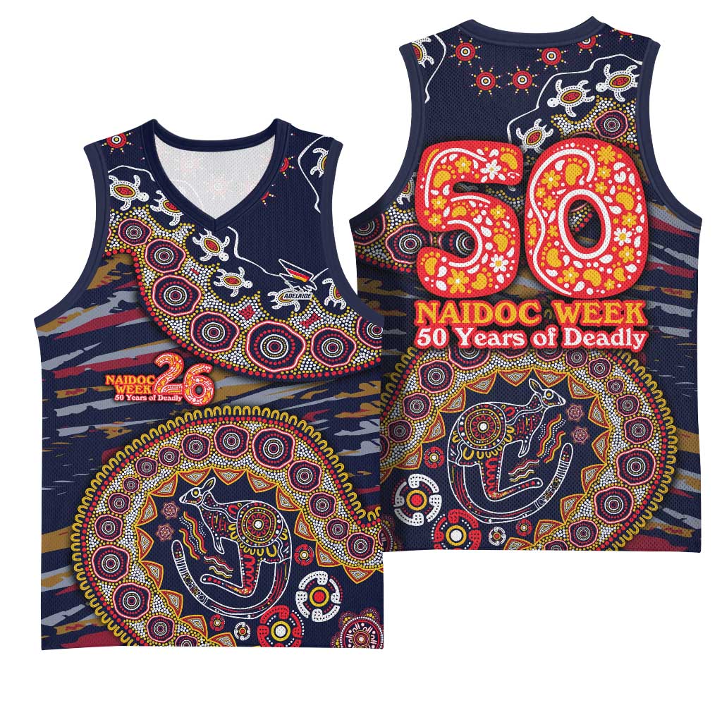 Adelaide Crows NAIDOC Week 2026 Basketball Jersey Australian Aboriginal Dot Art Dreamtime Pattern Style