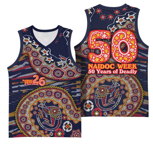 Adelaide Crows NAIDOC Week 2026 Basketball Jersey Australian Aboriginal Dot Art Dreamtime Pattern Style