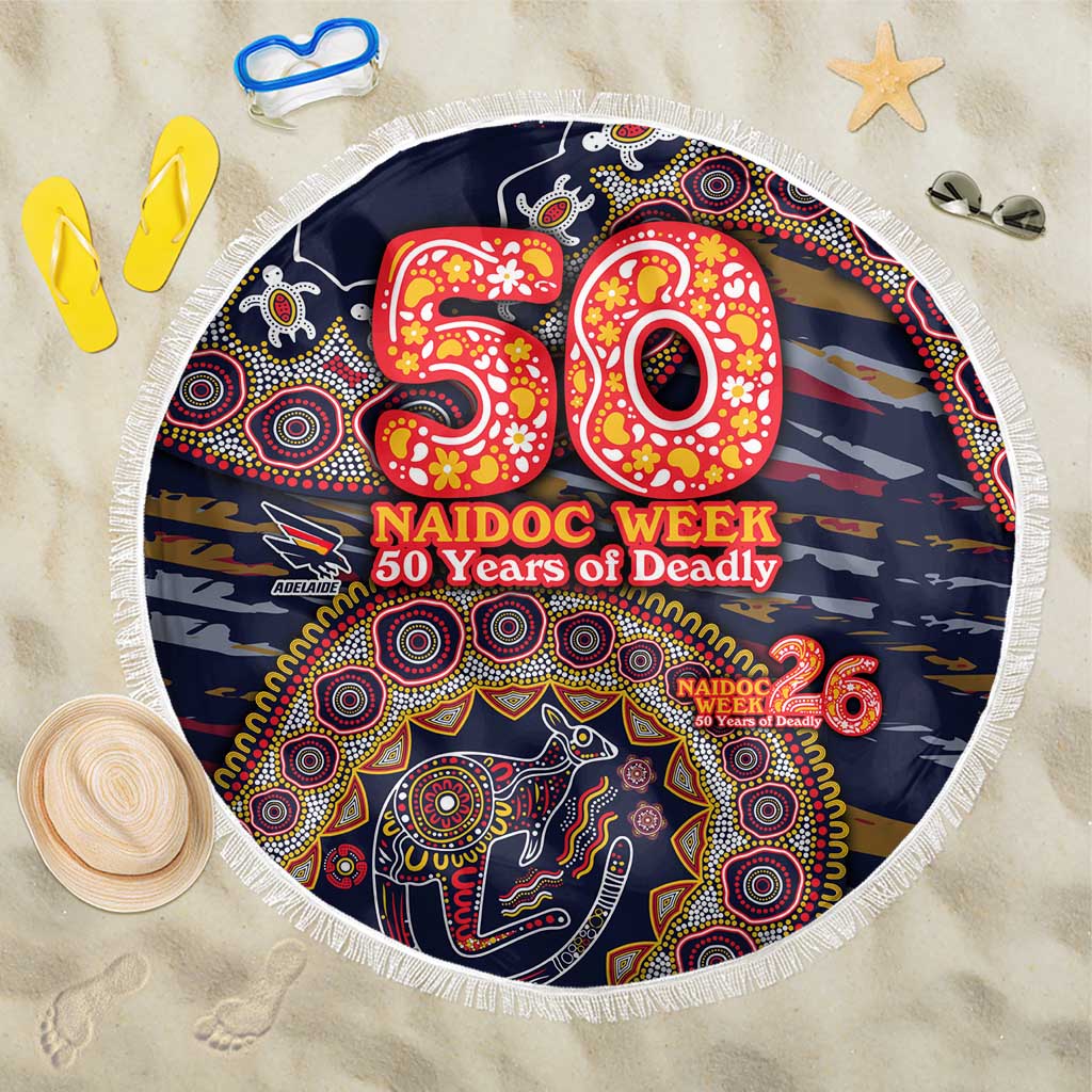 Adelaide Crows NAIDOC Week 2026 Beach Blanket Australian Aboriginal Dot Art Dreamtime Pattern Style