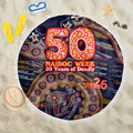 Adelaide Crows NAIDOC Week 2026 Beach Blanket Australian Aboriginal Dot Art Dreamtime Pattern Style