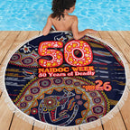 Adelaide Crows NAIDOC Week 2026 Beach Blanket Australian Aboriginal Dot Art Dreamtime Pattern Style