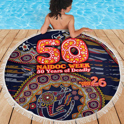 Adelaide Crows NAIDOC Week 2026 Beach Blanket Australian Aboriginal Dot Art Dreamtime Pattern Style