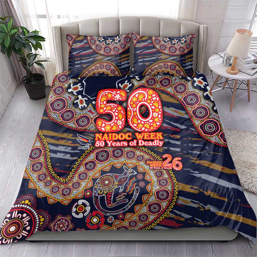 Adelaide Crows NAIDOC Week 2026 Bedding Set Australian Aboriginal Dot Art Dreamtime Pattern Style